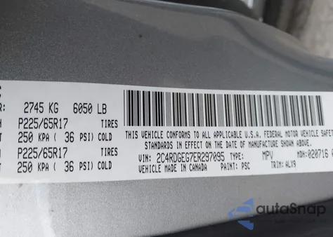 2014 Dodge Grand Caravan R/T from USA, damaged, VIN 2C4RDGEG7ER297095